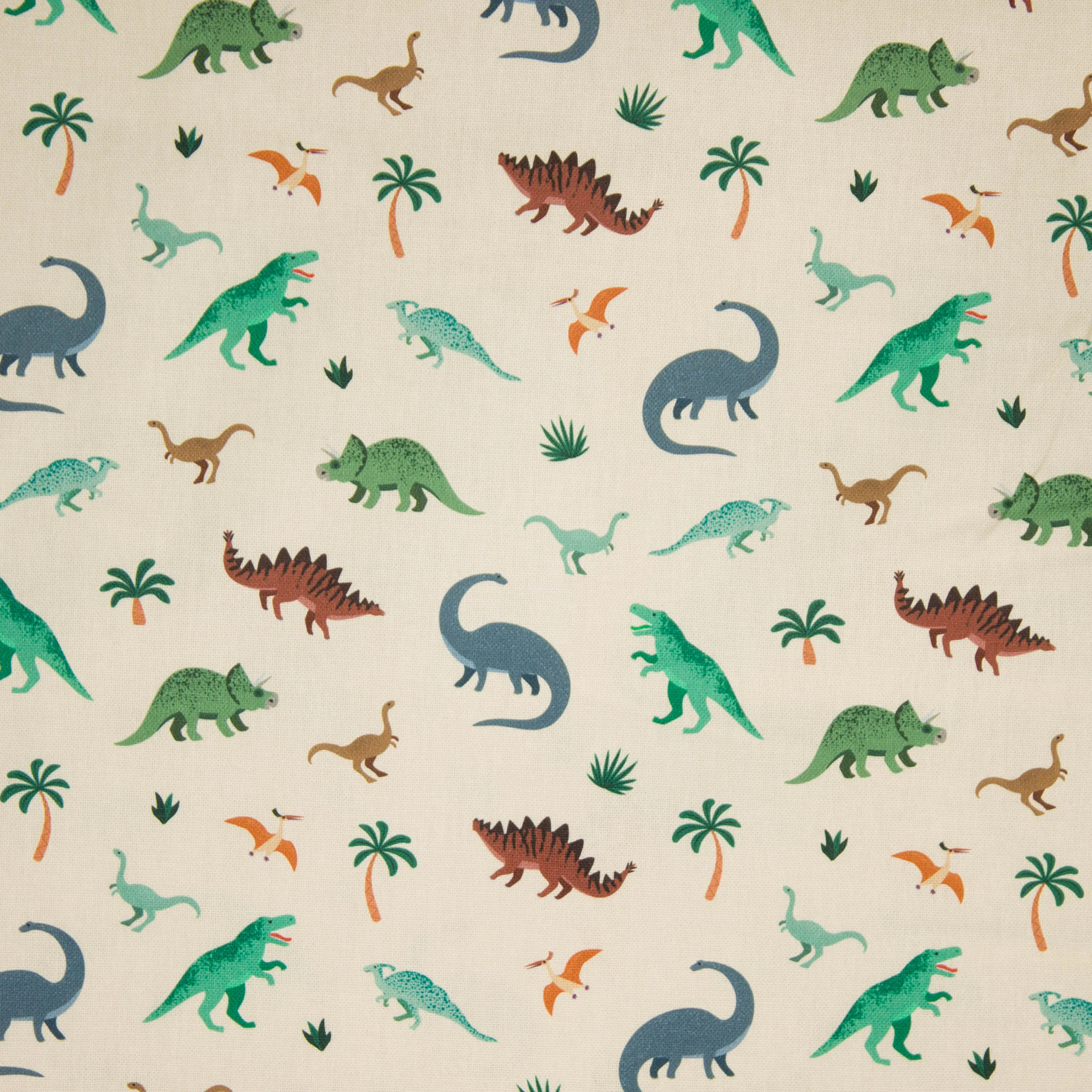 Canvas beige met dino's